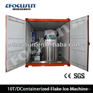 Containerized 10ton/day flake ice making machine for fishing vessels
